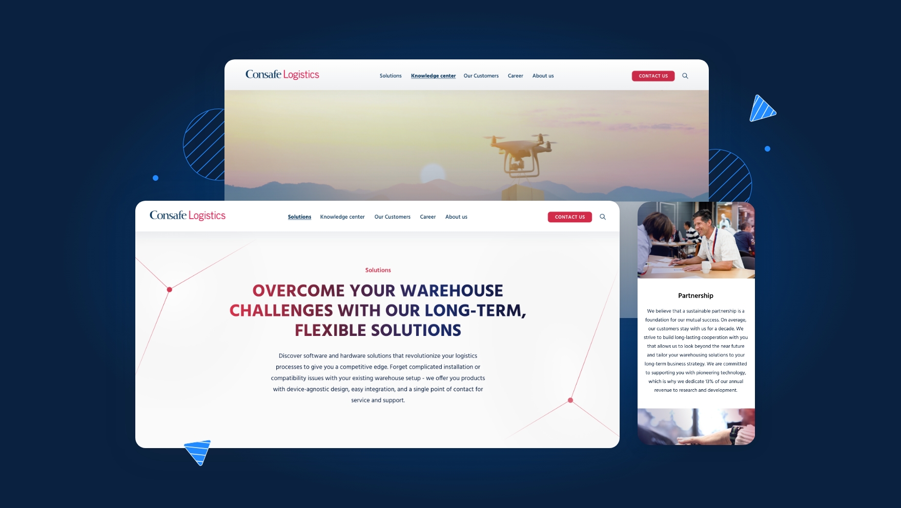Consafe logistics main page view